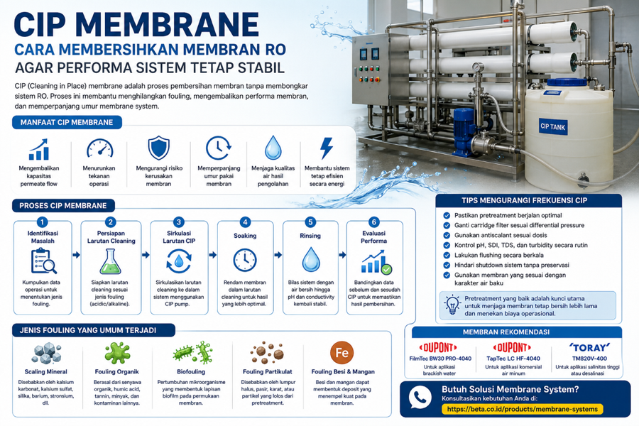CIP Membrane: Cara Membersihkan Membran RO agar Performa Sistem Tetap Stabil