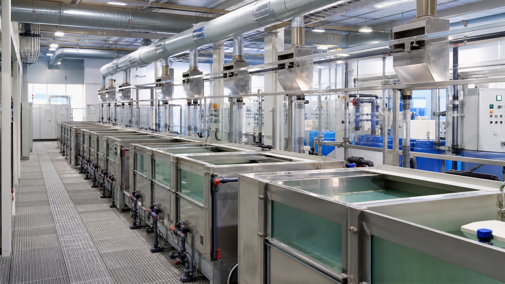 Rangkaian bath electroplating di fasilitas industri