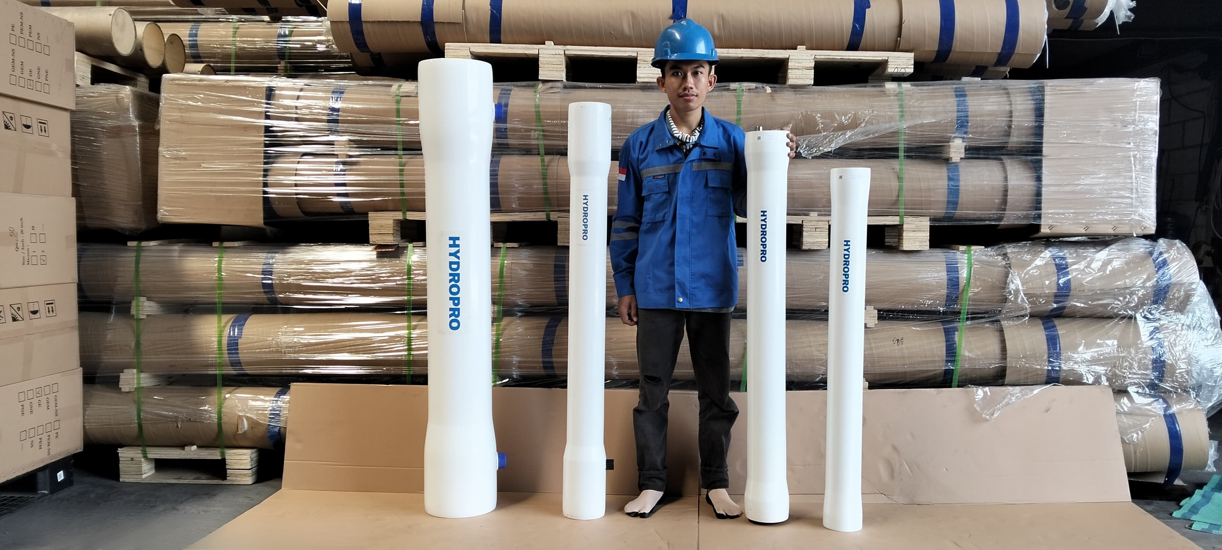 Sistem reverse osmosis industri menggunakan HYDROPRO Membrane Housing